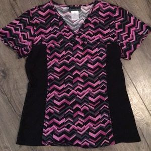 Cherokee Women’s Scrub Top- Chevron- Small